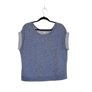 Victoria’s Secret Blue Heathered Terrycloth Cap Sleeve Sweatshirt Large Women’s